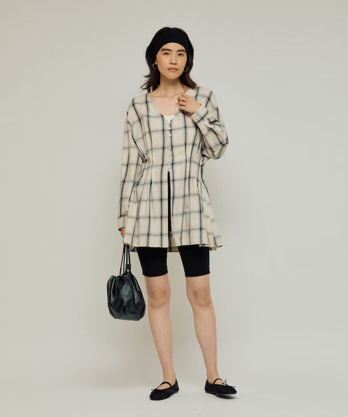 Ombre Check Tuck Shirt / Tunic
