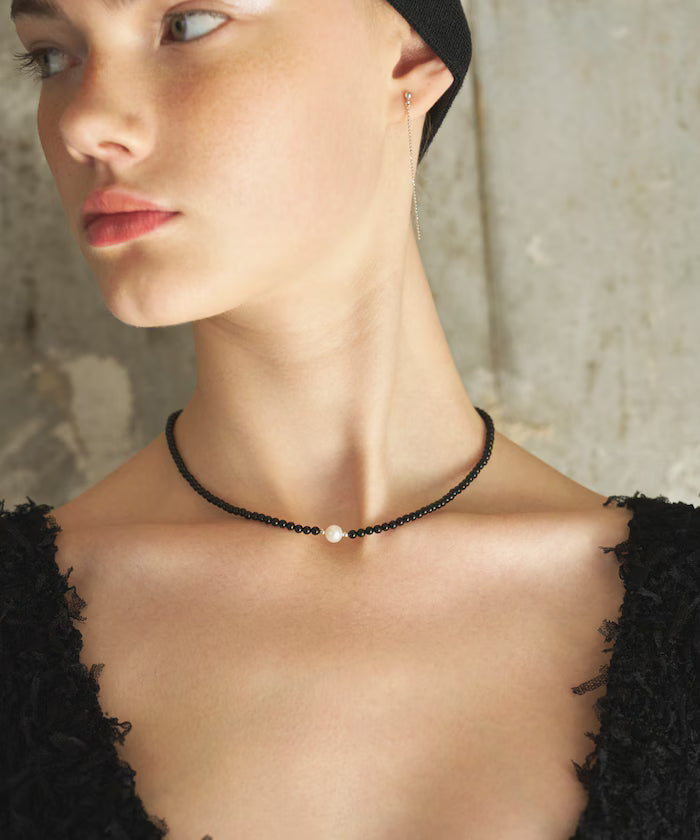 【April 1st, 12:00 release】SILVER925 onyx natural stone necklace