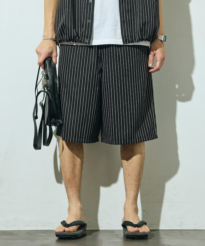 Stripe Easy Wide Shorts / Compatible with Setup