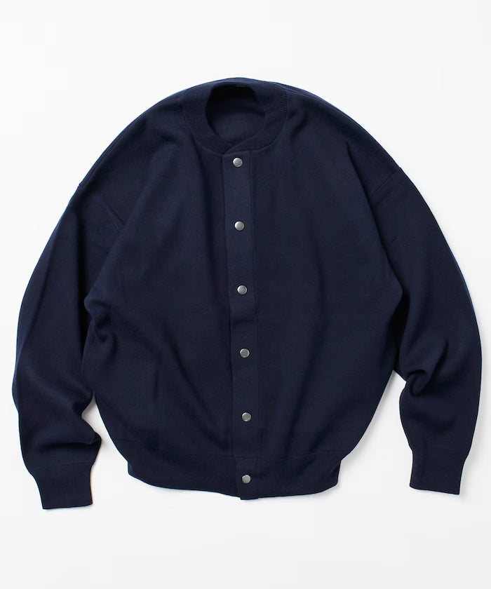 Relax Fit Relax Fit Sweat-like Knit Crew Neck Snap Cardigan [Limited Edition]
