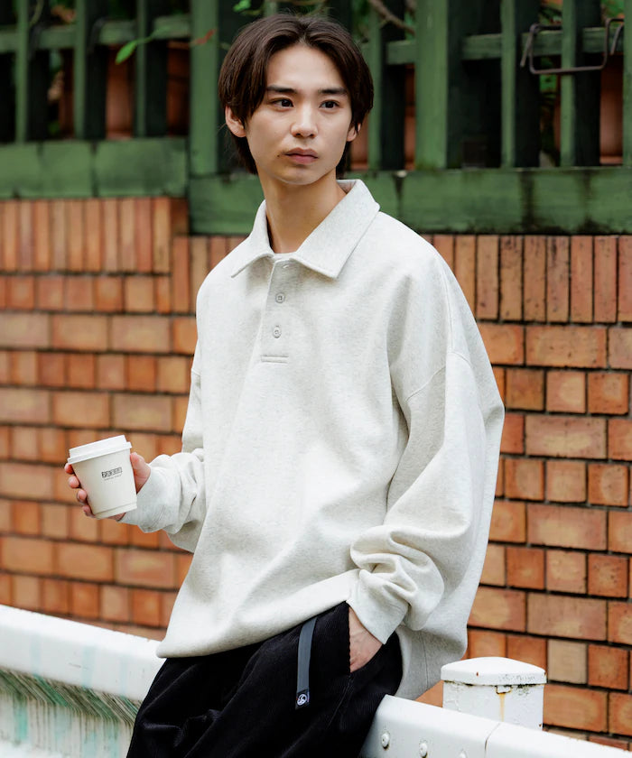 Relaxed Fit Spindle Polo Collar Sweat / Hem Code [Limited Edition]