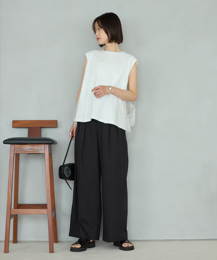 Organic Cotton Tulle Lace Docking Top