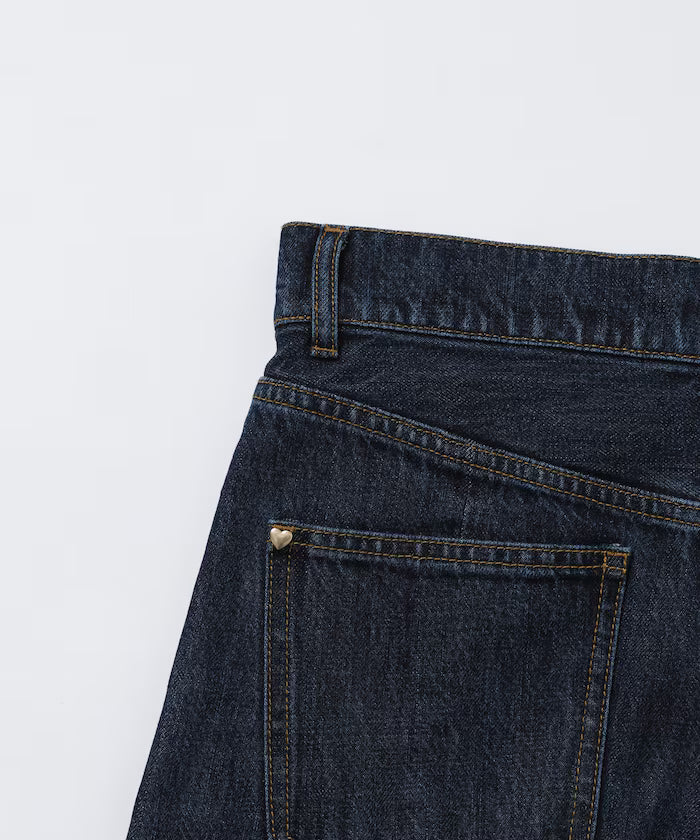 [March 11, 12:00 release] Heart Studs Curvy Denim / Wide Silhouette