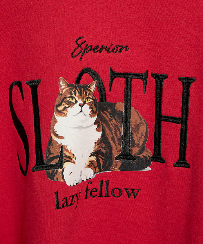 SLOTH Cat Fleece Lined Sweatshirt Limited Edition