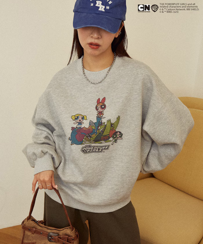 The Powerpuff Girls Front Art Crew Neck Sweatshirt Limited Edition