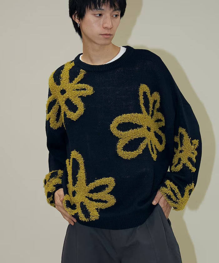 Boucle Flower Pattern Pullover Knit [Limited Edition]