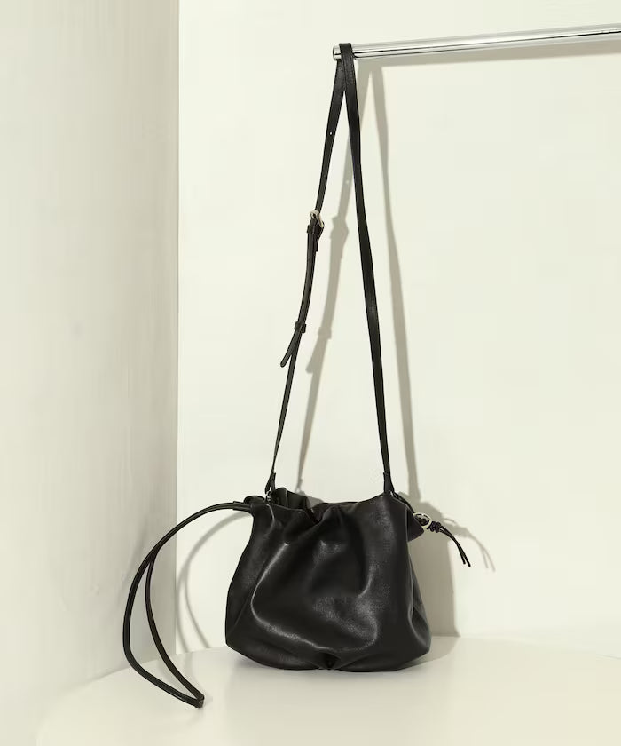 Leather 3WAY Kinchaku Bag / Cowhide / Water-resistant Leather