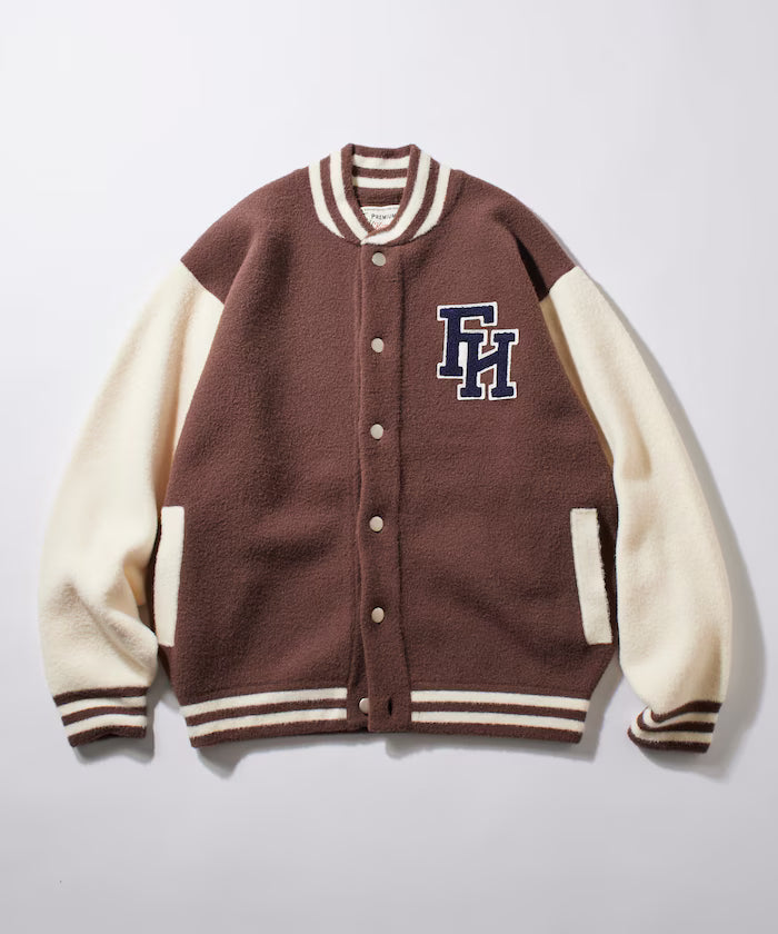 Relaxed Fit Logo Knit Varsity Jacket