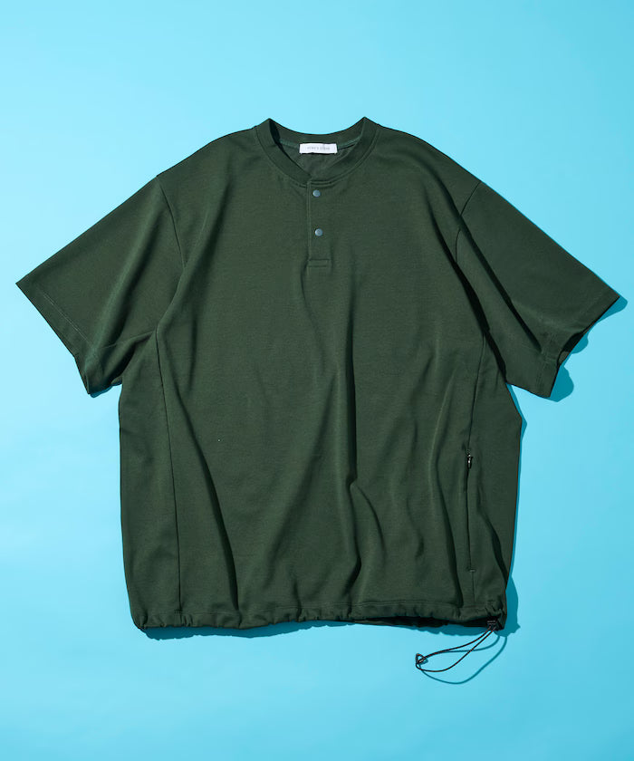 SUPER ICE / Super Ice Henry Neck Spindle T-Shirt Contact Cold Sensation / Quick Drying / UV Cut