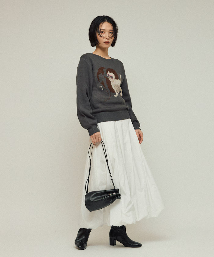Sweat-like Animal Jacquard Knit