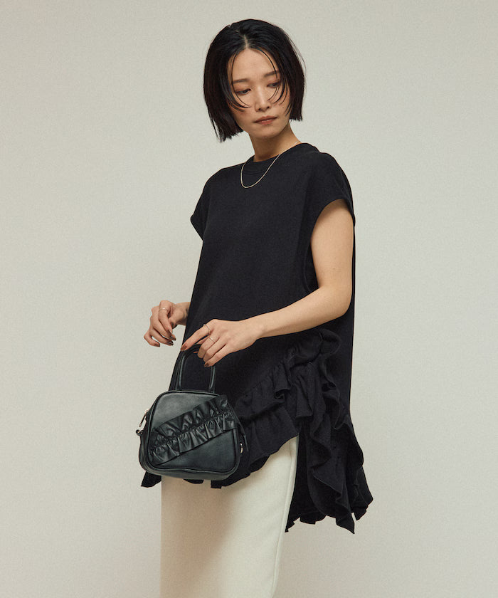 Organic Cotton Frill Hem Top / Relaxed Fit / French Terry Sweat / Best