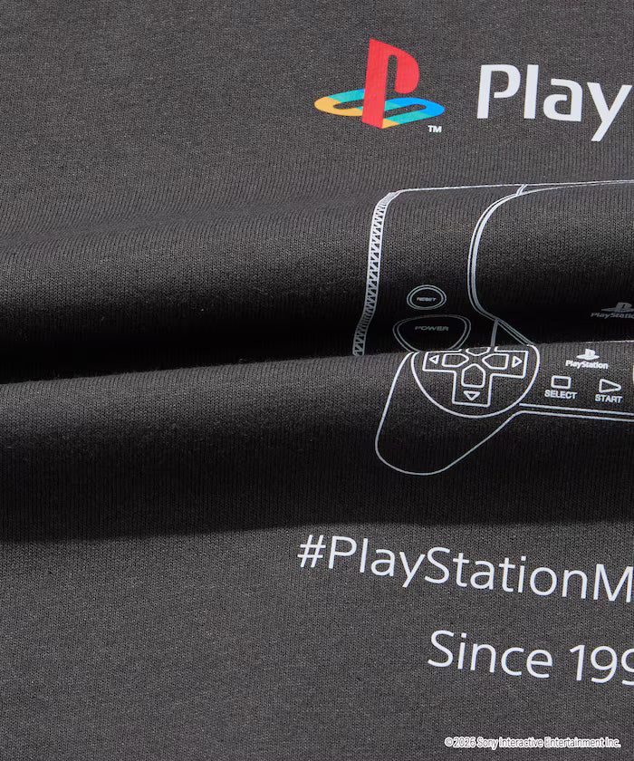 Big Silhouette Logo Back Print Crew Neck T-Shirt/PlayStation NEVER STOP 【Limited Edition】