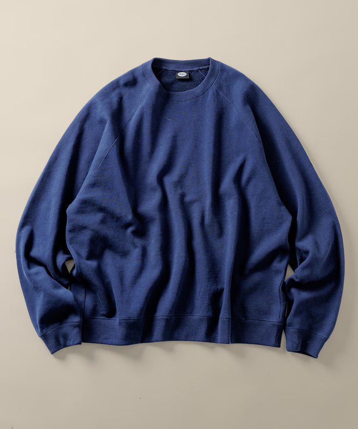 12oz Heavyweight Big Silhouette Raglan Sleeve Crew Neck Sweatshirt 【Limited Edition】 - Navy