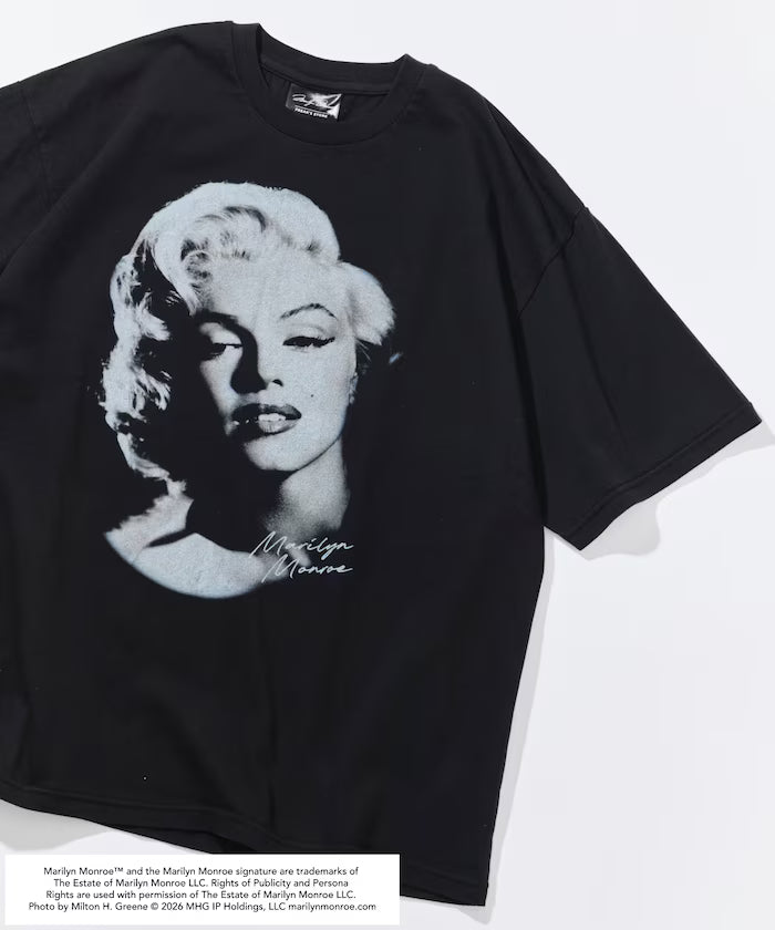 Marilyn Monroe Face Crack Photo T-Shirt - Black