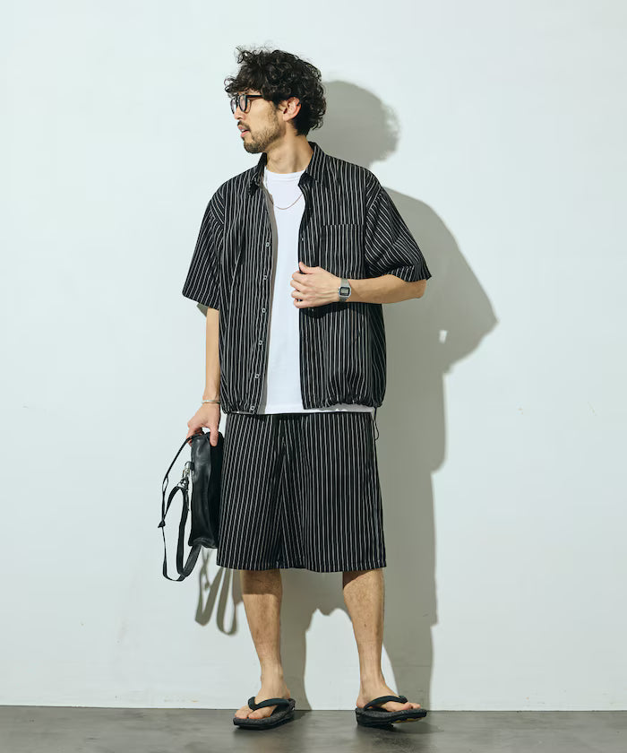 Stripe Easy Wide Shorts / Compatible with Setup