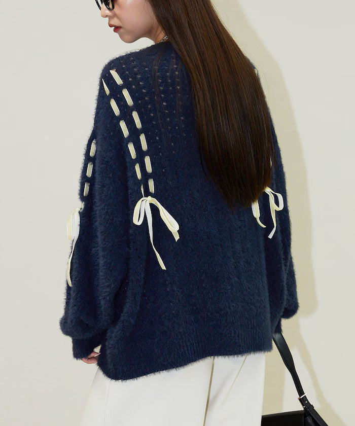 Velvet Ribbon Woven Feather Knit Limited Edition