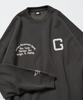 Big Silhouette Varsity Jacket Design Crew Neck Sweat / Back Print [Limited Edition] - Charcoal