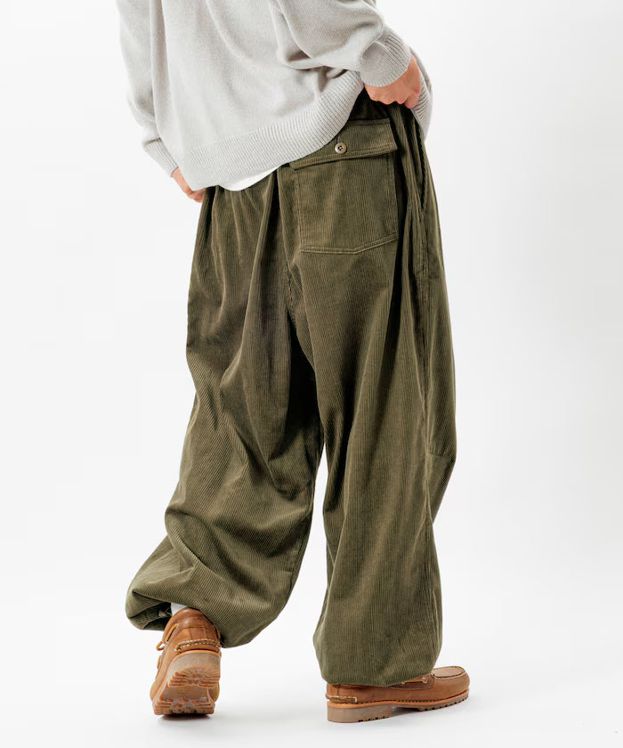 Wide Silhouette Corduroy Military Circus Pants / Snow Pants 【Limited Edition】