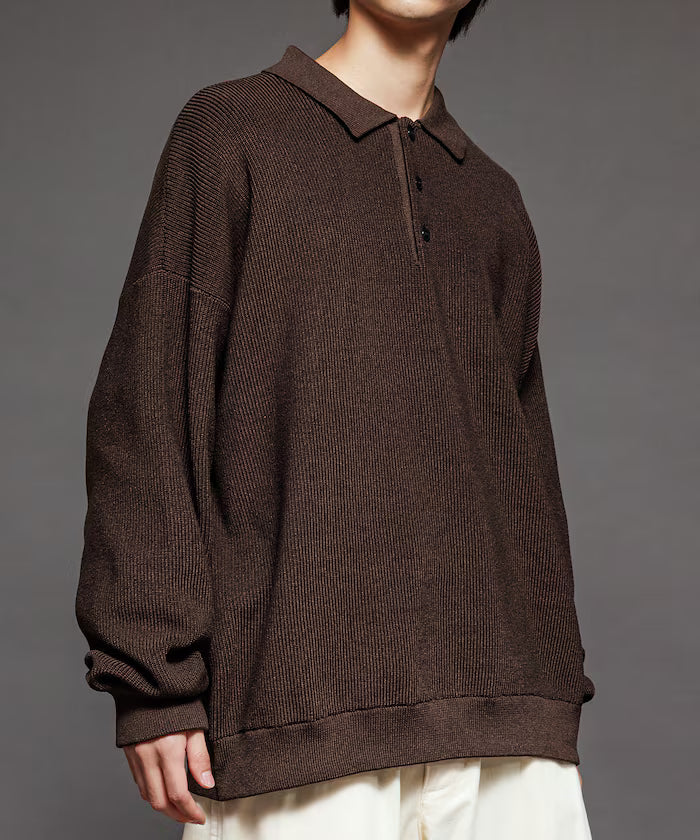 Relaxed Fit Cable Knit Polo Color Knit [Limited Release]