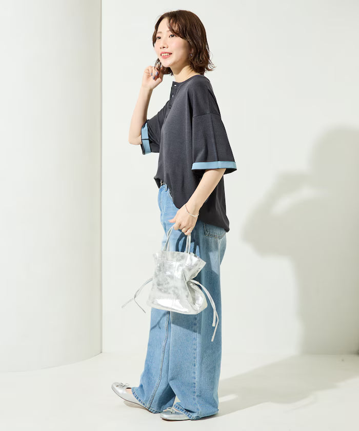 Relax Fit Relax Fit Cool Touch Color Block Henry Neck Pullover 【Limited Edition】