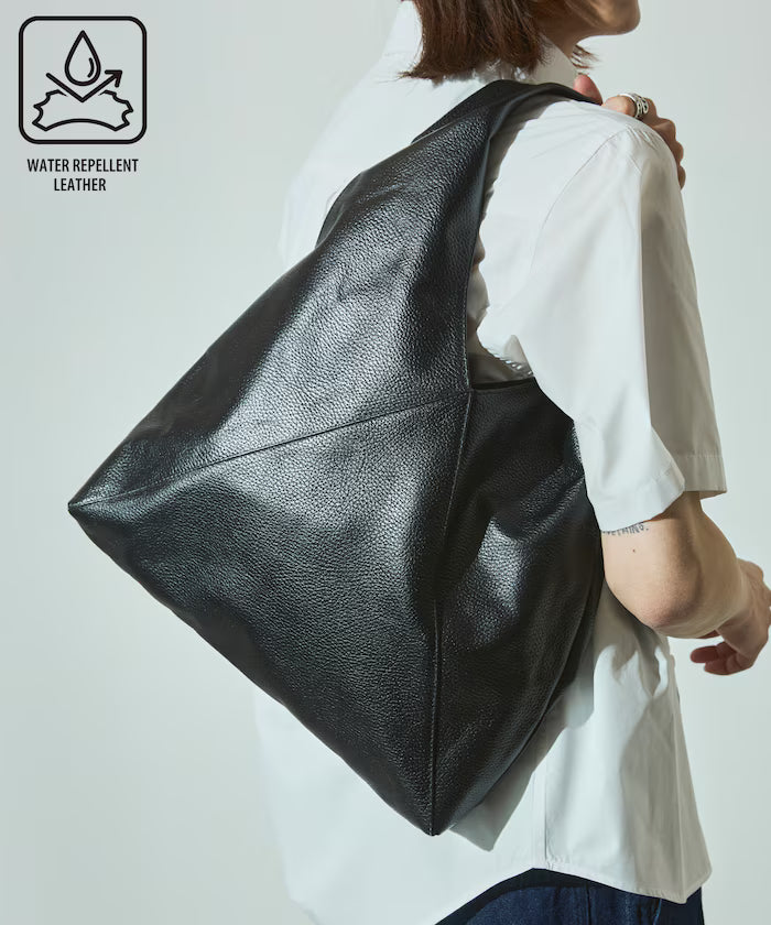 Triangle Leather Marche Bag / Triangle Marche / Leather Tote / Water-Resistant Leather