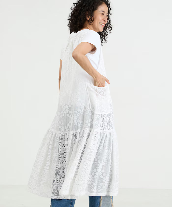 2WAY Lace Tiered Sleeveless Dress