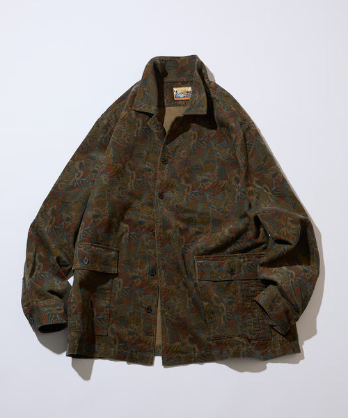 All-over print light corduroy shirt jacket [compatible with set-up] - Print/Pattern