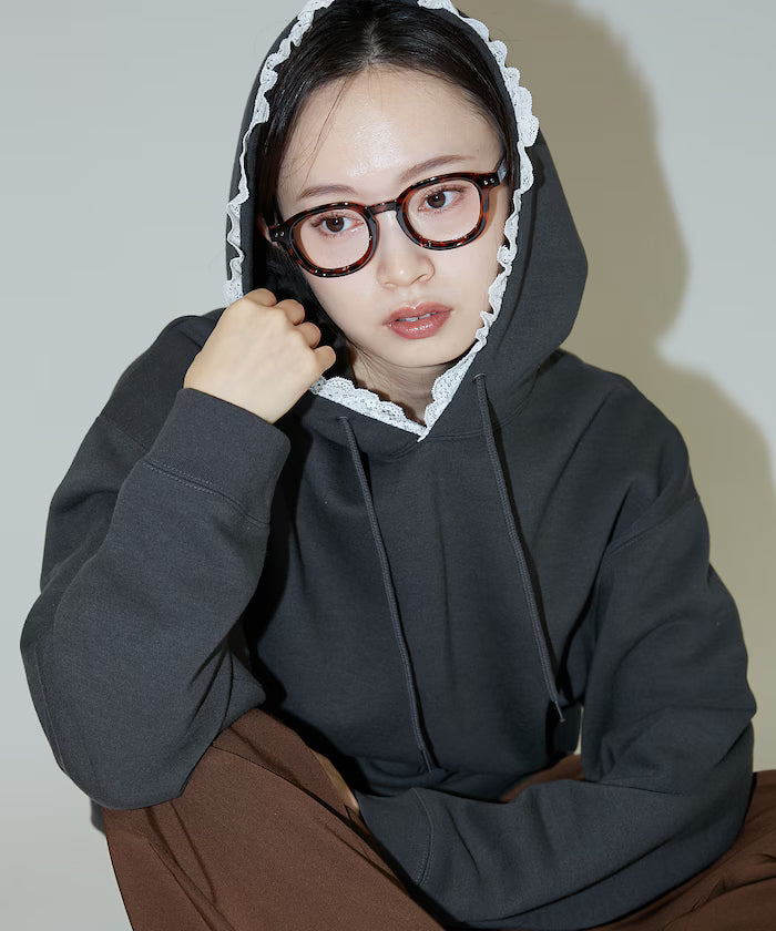 Hoodie with lace and brushed lining - Limited Release