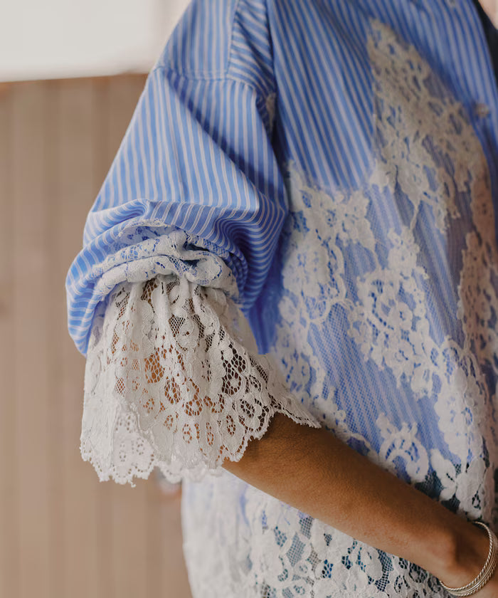 Lace Docking Stripe Shirt