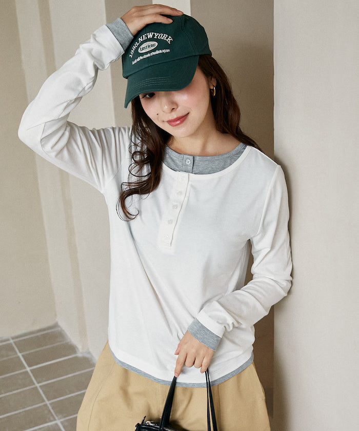 Henry Neck Layered Long Sleeve T Limited Edition