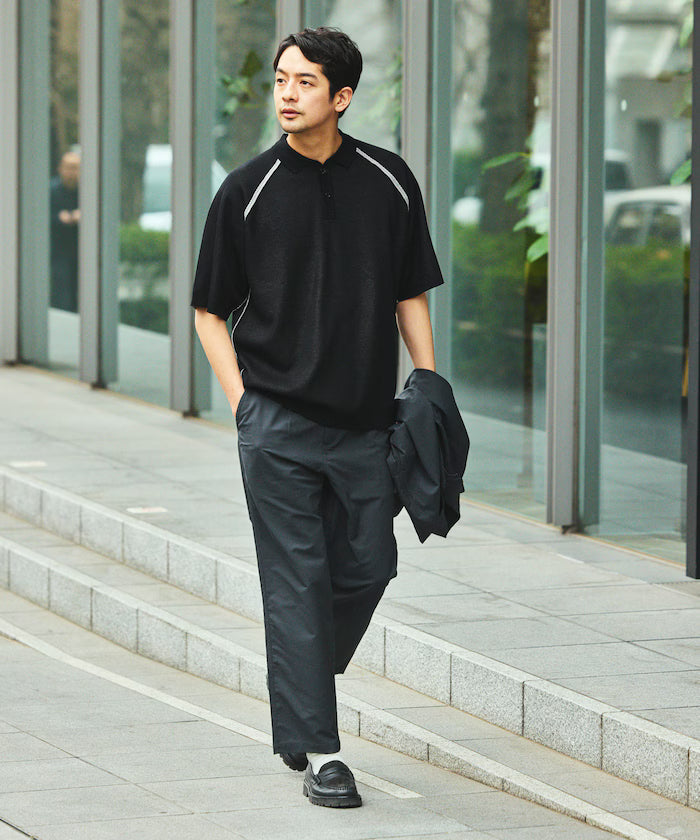 COOL TOUCH Double Face Color Polo Neck Knit Pullover Contact Cooling