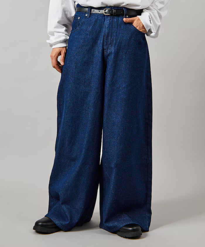 Wide Flare Silhouette Denim Pants [Limited Edition] - Indigo