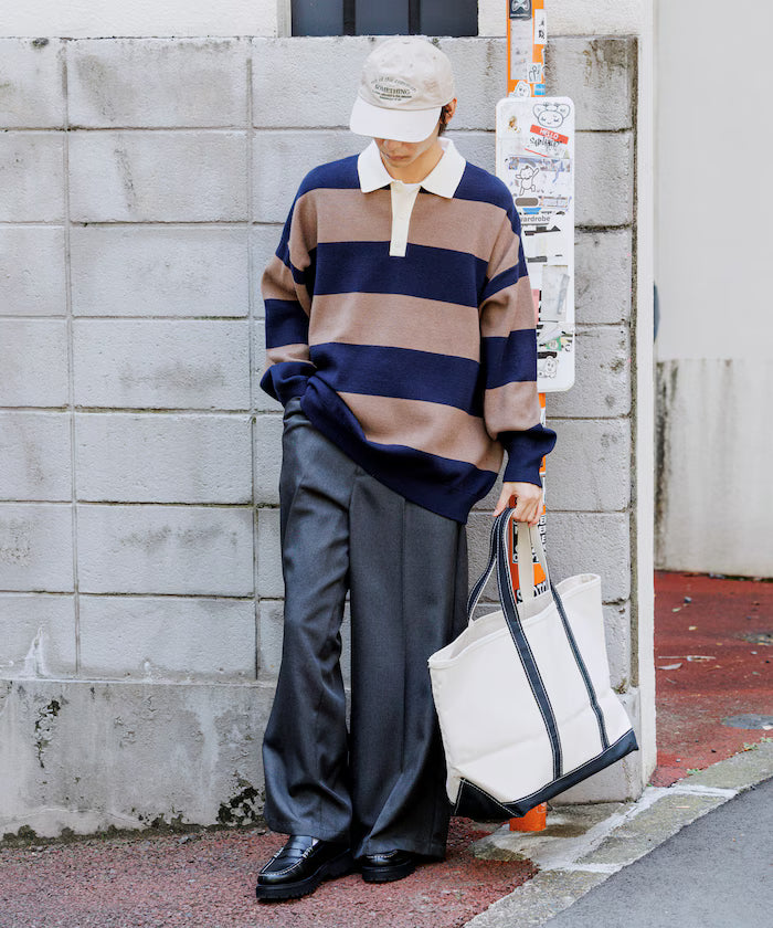 Big Silhouette Border Knit Rugby Shirt [Limited Edition]