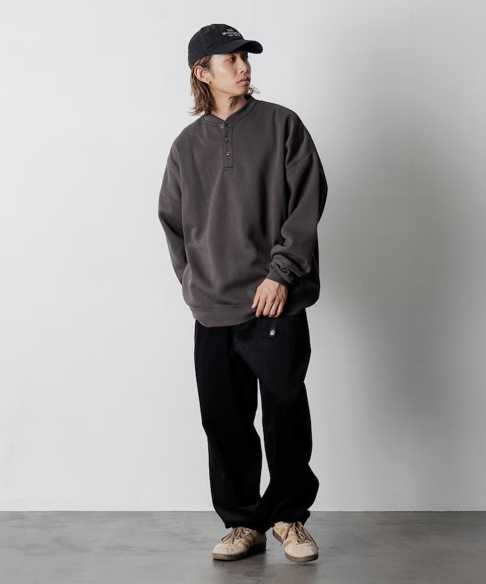 Big Silhouette Henley Neck Sweat Pullover [Limited Edition]
