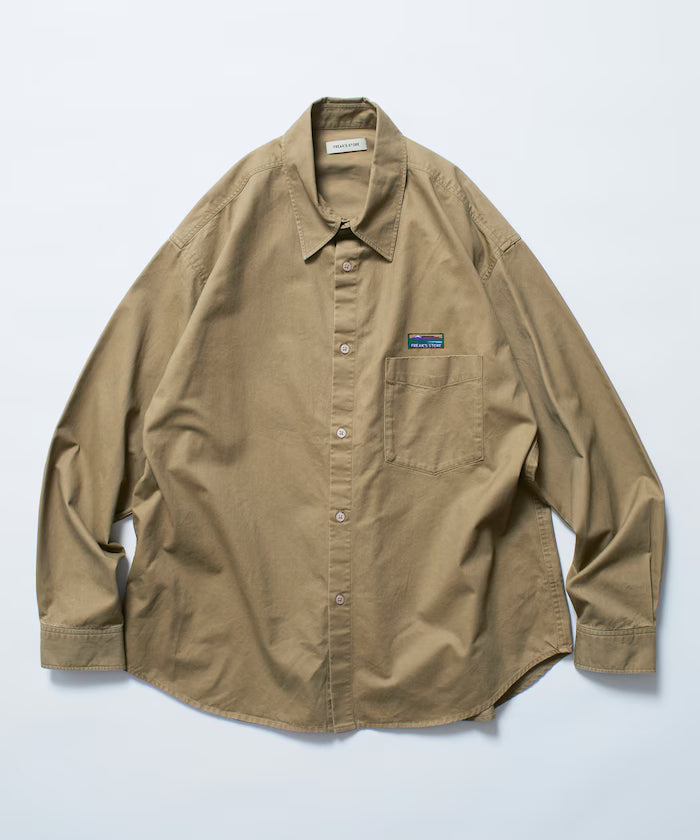 Relax Fit Relaxed Fit Garment Dyed Regular Collar Shirt [Limited Edition] - Beige