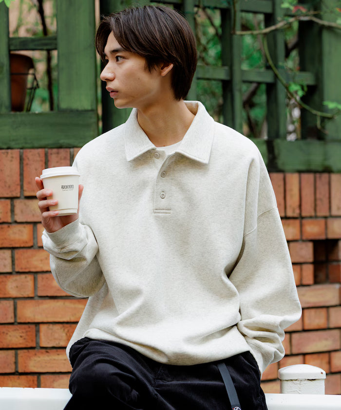 Relaxed Fit Spindle Polo Collar Sweat / Hem Code [Limited Edition]