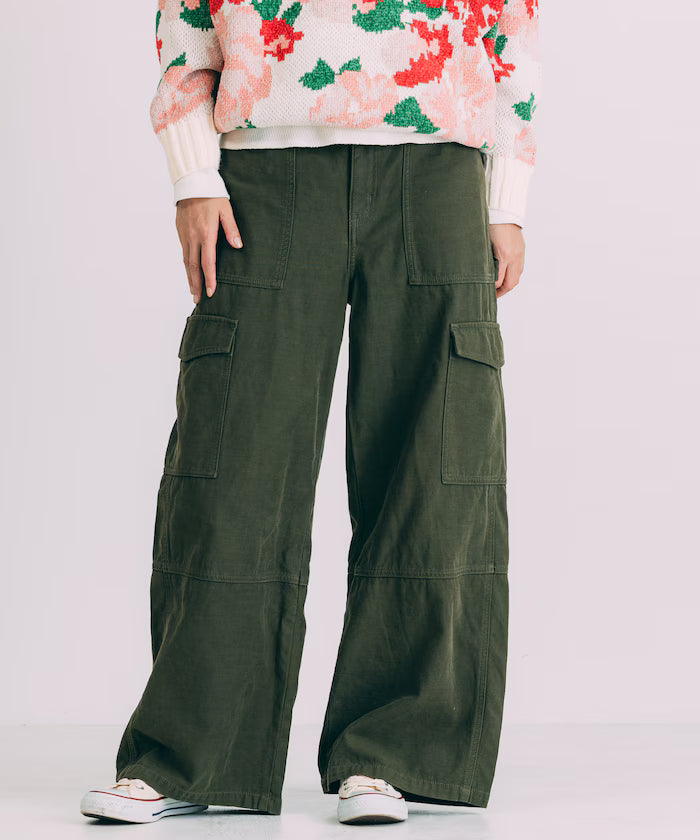Military Wide Pants - Olive
