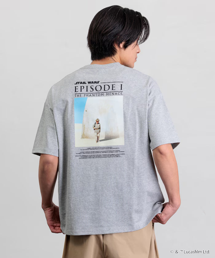 STAR WARS EPISODE 1/Star Wars Exclusive Big Silhouette Back Print Crew Neck T-shirt 【Limited Edition】 - Heather Gray