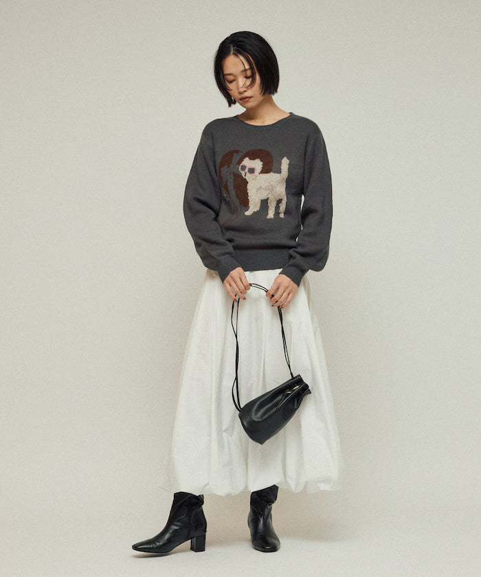 Sweat-like Animal Jacquard Knit