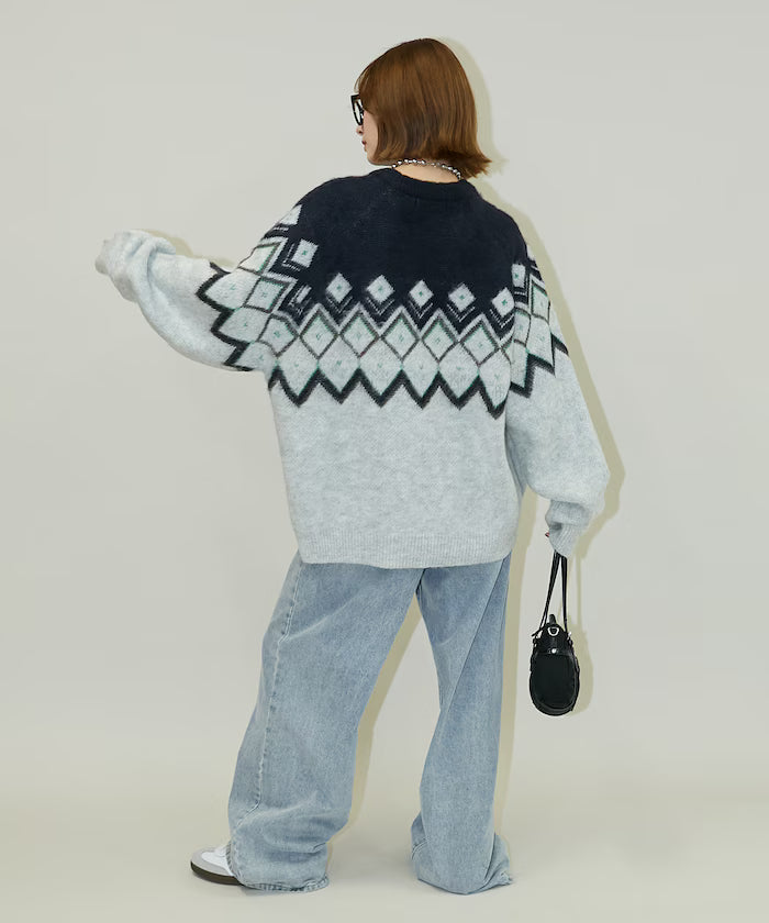 Jacquard Mohair Touch Knit Pullover Limited Edition