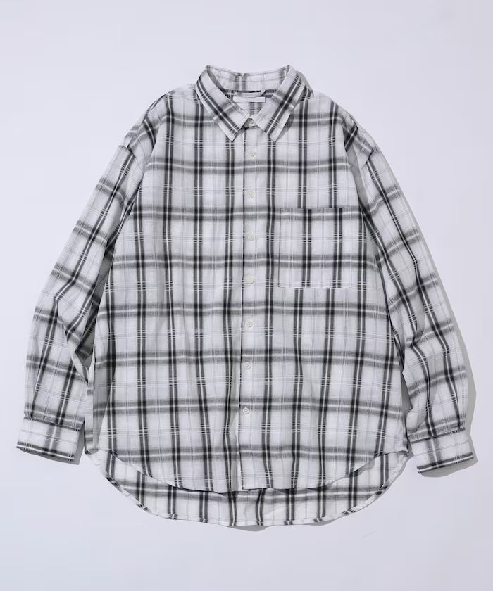 Big Silhouette Ombre Check Shirt / Long Sleeve