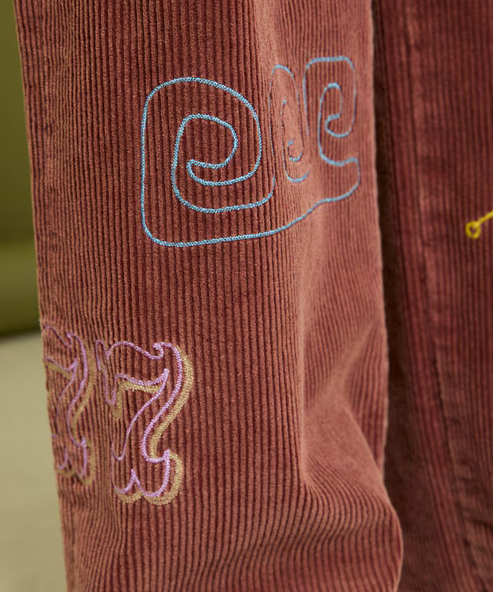 Chain Stitch Corduroy Pants
