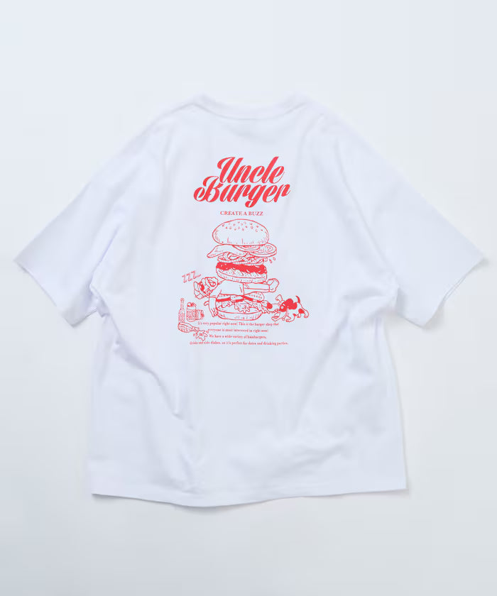 Big Silhouette Back Print Crew Neck T-Shirt / Uncle Burger 【Limited Edition】