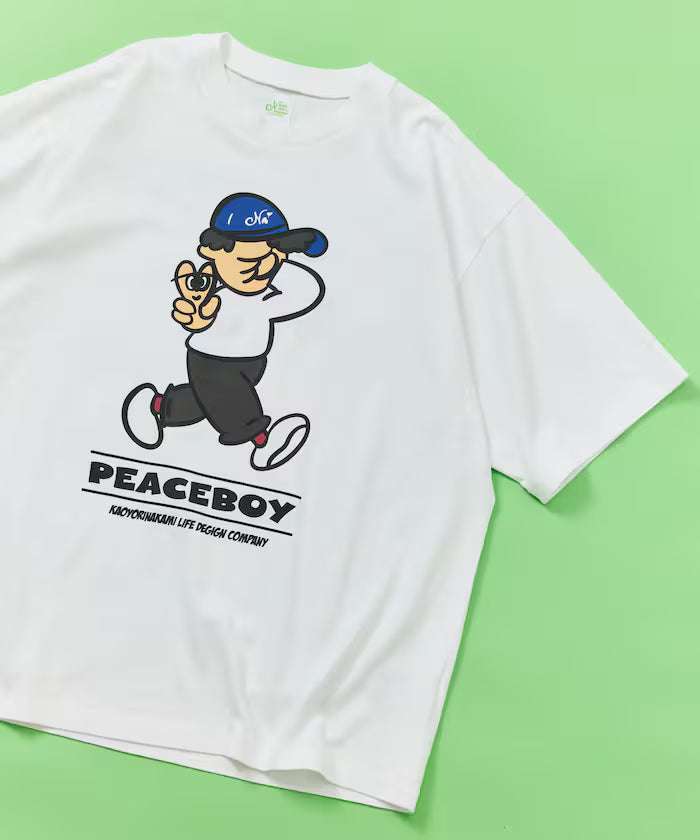 [May 22 12:00 Start of Sales] kaoyorinakami × FREAK'S STORE / Kaoyorinakami Special Order Peace Boy Tee - Off White