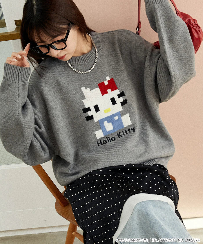 "SANRIO/Sanrio" Pixel Art Jacquard Knit Limited Edition