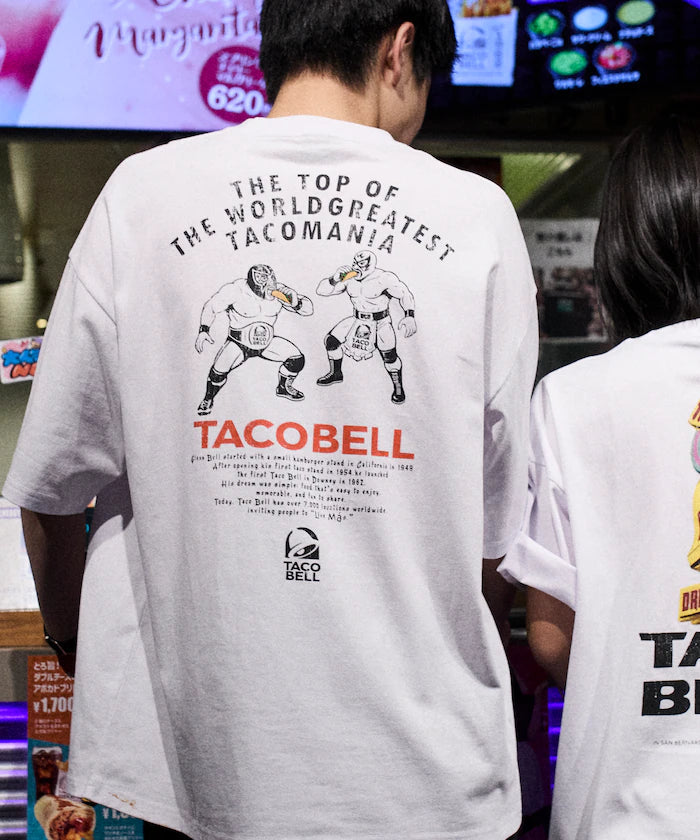 Limited Edition TACOBELL×FREAK'S STORE Exclusive Big Silhouette Back Print Crew Neck T-Shirt - White