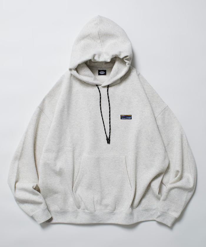 Big silhouette one-point logo pullover hoodie/hem cord/back brushed 【limited edition】 - Gray