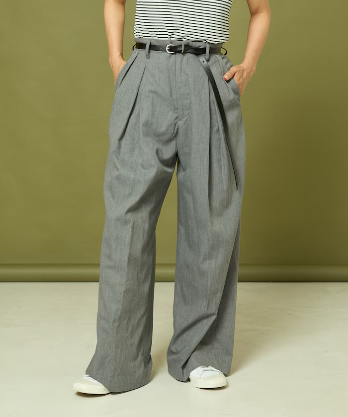 Tuck Wide Slacks Pants