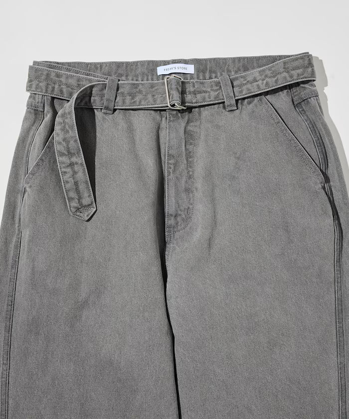BELTED WIDE DENIM