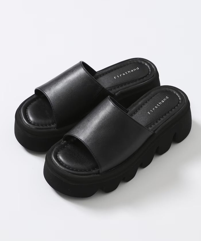 Volume Curved Sole Leatherette Covered Sandal